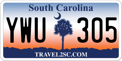 SC license plate YWU305