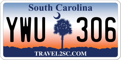 SC license plate YWU306
