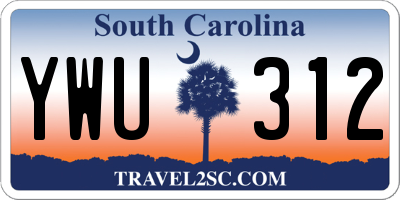 SC license plate YWU312