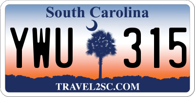 SC license plate YWU315