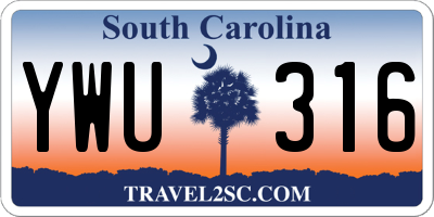 SC license plate YWU316
