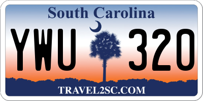 SC license plate YWU320