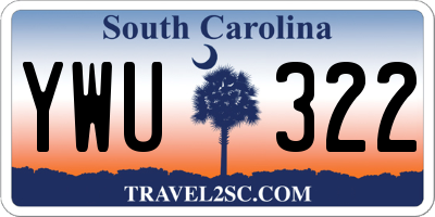 SC license plate YWU322