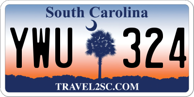 SC license plate YWU324