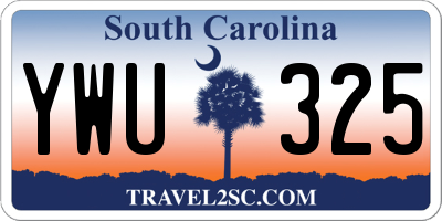 SC license plate YWU325