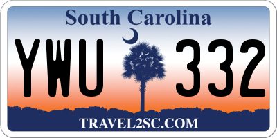 SC license plate YWU332