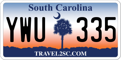 SC license plate YWU335