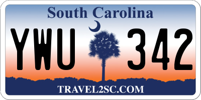 SC license plate YWU342