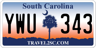 SC license plate YWU343