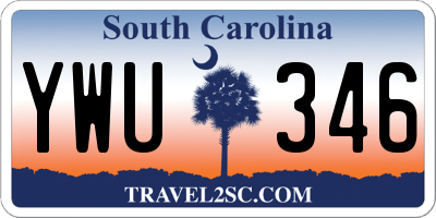 SC license plate YWU346