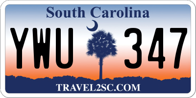 SC license plate YWU347