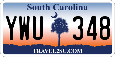 SC license plate YWU348