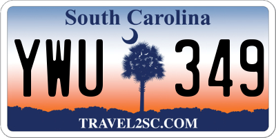 SC license plate YWU349
