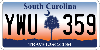 SC license plate YWU359