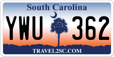 SC license plate YWU362