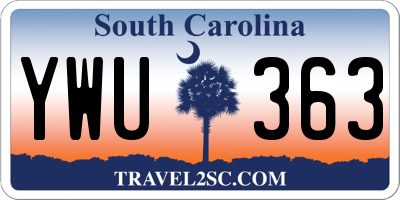 SC license plate YWU363