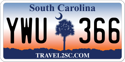 SC license plate YWU366