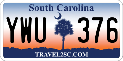 SC license plate YWU376