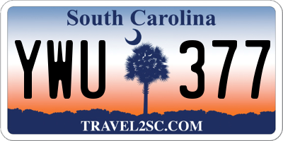 SC license plate YWU377