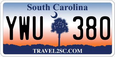 SC license plate YWU380