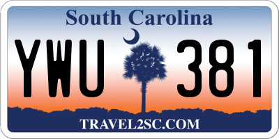 SC license plate YWU381
