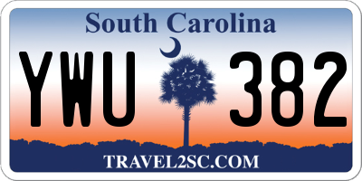 SC license plate YWU382