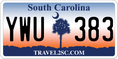 SC license plate YWU383