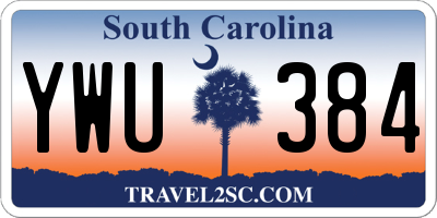 SC license plate YWU384