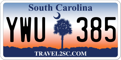 SC license plate YWU385