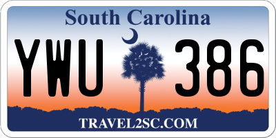 SC license plate YWU386