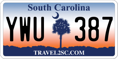 SC license plate YWU387