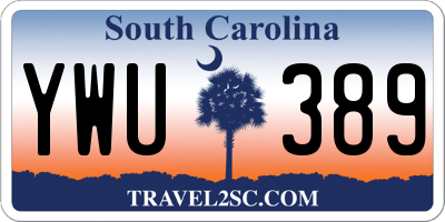 SC license plate YWU389