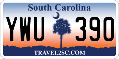 SC license plate YWU390