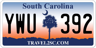 SC license plate YWU392
