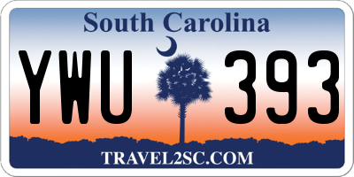 SC license plate YWU393