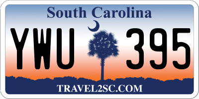 SC license plate YWU395