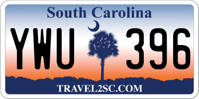 SC license plate YWU396
