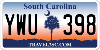 SC license plate YWU398