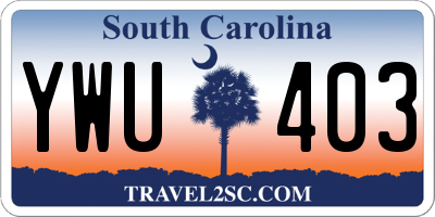 SC license plate YWU403