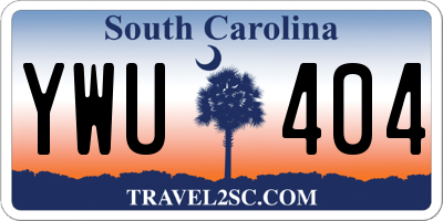 SC license plate YWU404