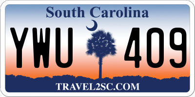 SC license plate YWU409