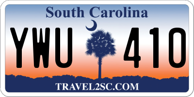 SC license plate YWU410