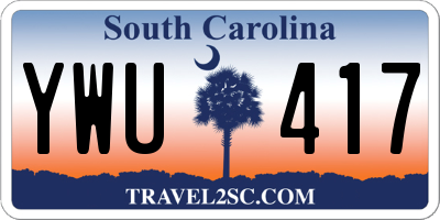 SC license plate YWU417