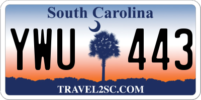 SC license plate YWU443