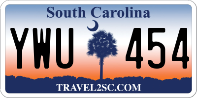 SC license plate YWU454