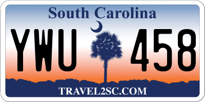 SC license plate YWU458