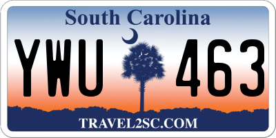 SC license plate YWU463