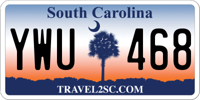 SC license plate YWU468