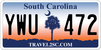 SC license plate YWU472