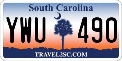 SC license plate YWU490